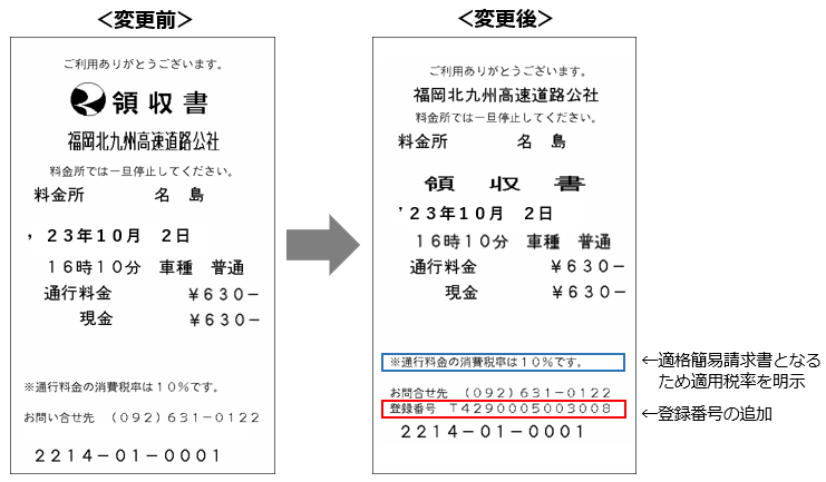 現金　適格簡易請求書